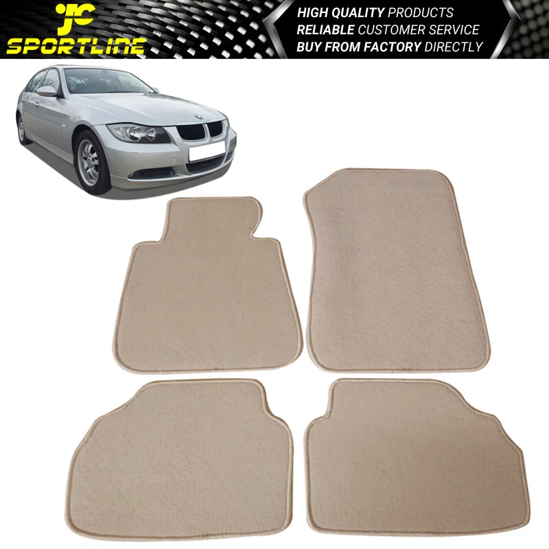 06 11 E90 Sedan 3 Series Front Rear Beige Nylon Floor Mats