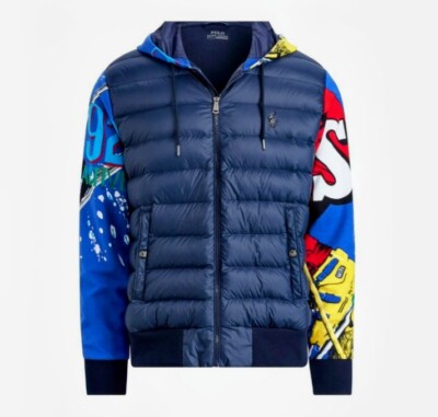 Ralph Lauren Polo Mens Hybrid Downhill Skier 92 Puffer Jacket/ Metal Polo Logo