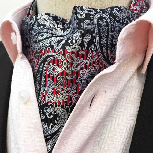 Mens Colorful Checks Paisley Floral Ties Scarves Cravat Ascot Wedding Necktie - Picture 23 of 25