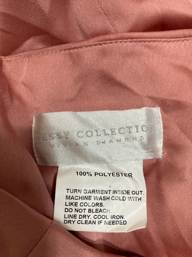 Dessy Collection One-Shoulder Draped Twist Empire Rose 12R - Picture 5 of 5