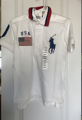 polo ralph lauren ポロシャツ ビックポニー USA国旗ホワイト Polo Ralph Lauren USA ビッグポニー ポロシャツ 白（S）星条旗｜Yahoo