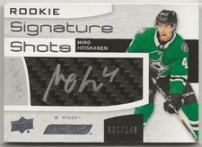2018-19 Upper Deck Engrained Rookie Signature Shots #RSSMH Miro Heiskanen 61/149