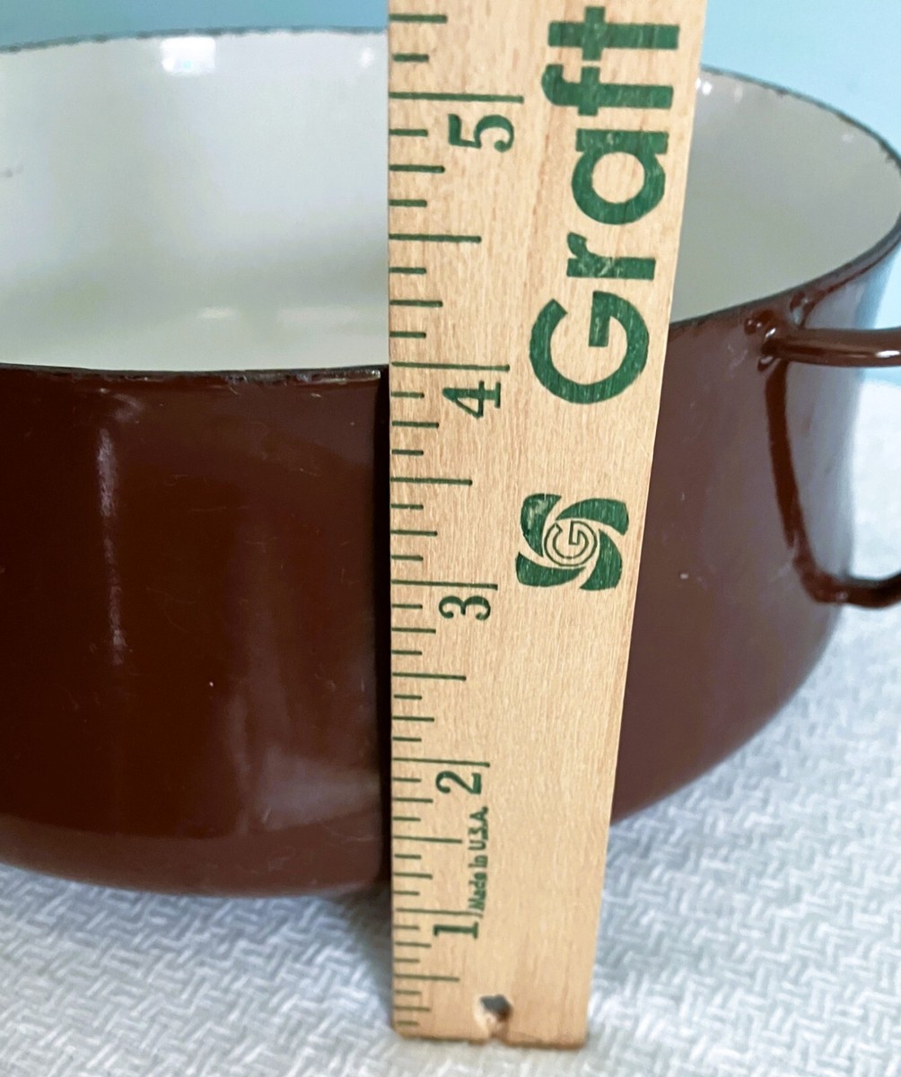 🔴 Vintage Dansk Kobenstyle Brown Enamel 2-4 Qt Covered Pan Pot