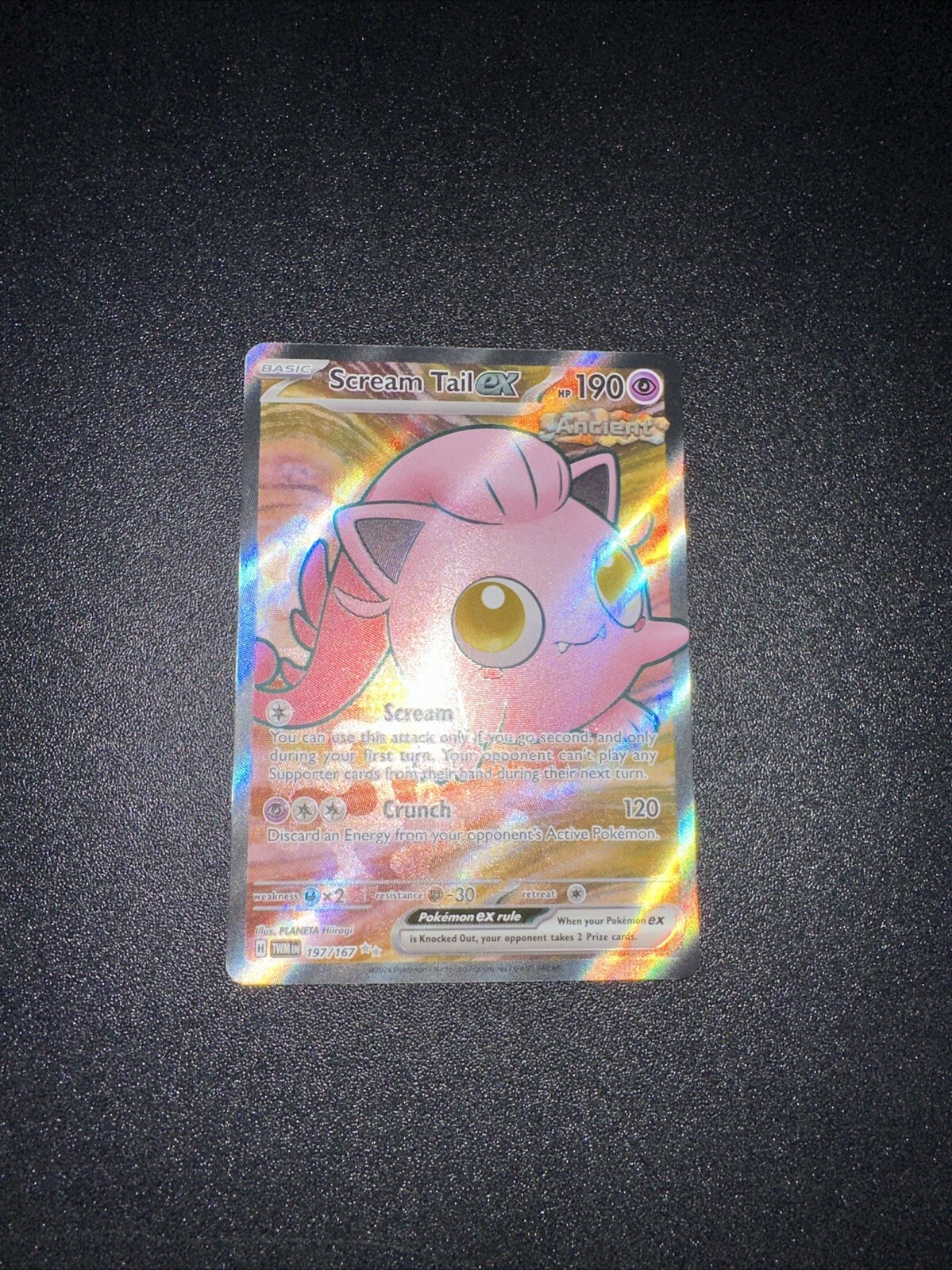 Pokémon TCG Scream Tail ex 197/167 Twilight Masquerade Full Art Secret Rare NM