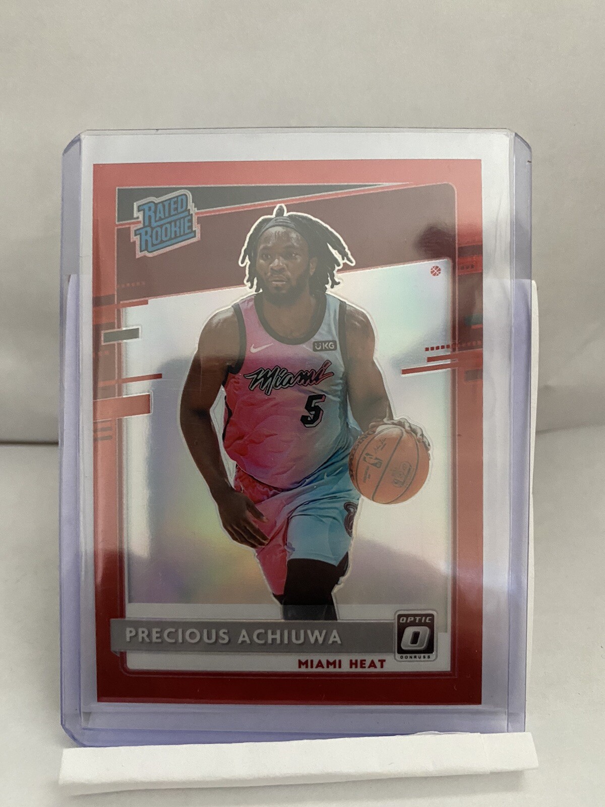 2020-21 Optic Precious Achiuwa - Rated Rookie Red Holo Prizm 18/99 - Miami Heat