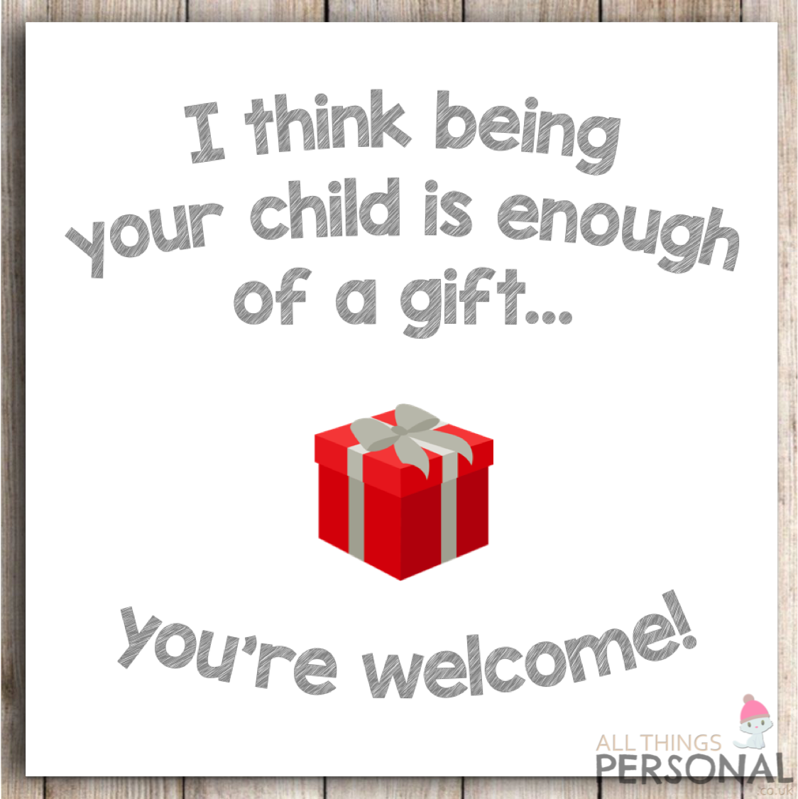 Funny Birthday Card Christmas Card Mum Dad Mothers Day Joke 40th 50th 60th 70th