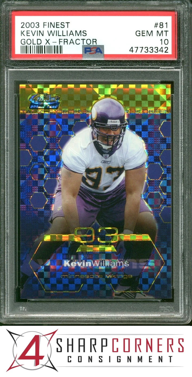 Kevin Williams Finest #81 Gold X-Fractor