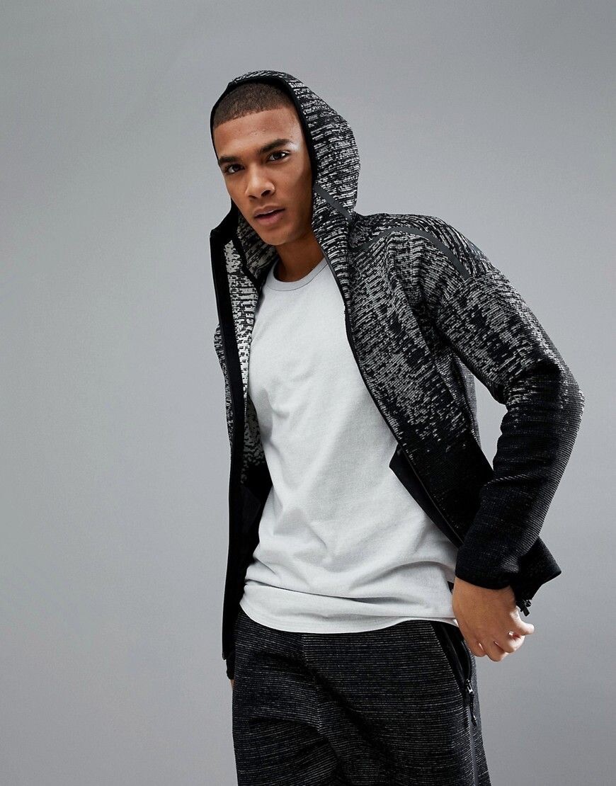 adidas Z.N.E. ZNE Pulse Knit Wool Black Hoodie Jacket S adidas Z.N.E. ZNE Pulse Knit Wool Black Hoodie Jacket S