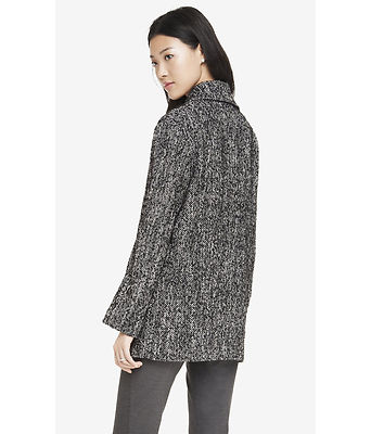 NEW EXPRESS $198 DOUBLE BREASTED TWEED COCOON COAT JACKET SZ SMALL