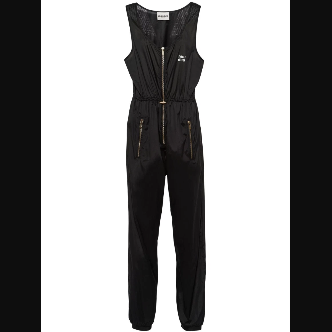 Tuta pantalone MIU MIU nero nylon tecnico seta taglia 6 IT 42 $3150