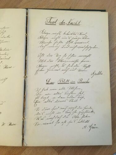 Handgeschriebenes Gedichtbuch, Kurrentschrift, zwischen 1870-1885, original - Bild 1 von 8