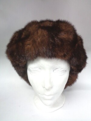 REFURBISHED NEW DEMI BUFF MINK FUR HAT CAP WOMEN WOMAN SIZE ALL BERET STYLE