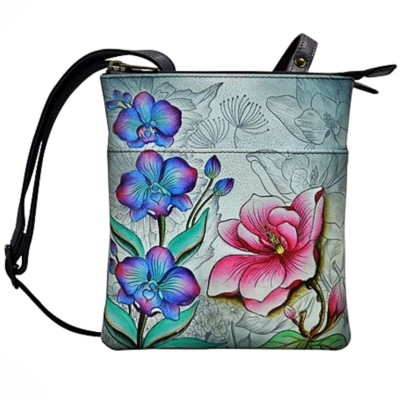 Anuschka SALE #596 FFY ''FLORAL FANTASY'' RFID Block'g Triple Org 7''x8''x3.75'' NWT