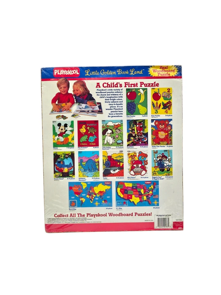 Playskool Easy Puzzle Real Woodboard VTG 1988 "Little Golden Book Land" Sealed - Image 2 of 3