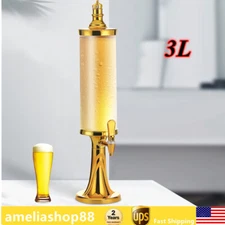 3L LED Beer Tower 1Tap Faucet Beverage Drink Dispenser Wine Liquor Drink Tool