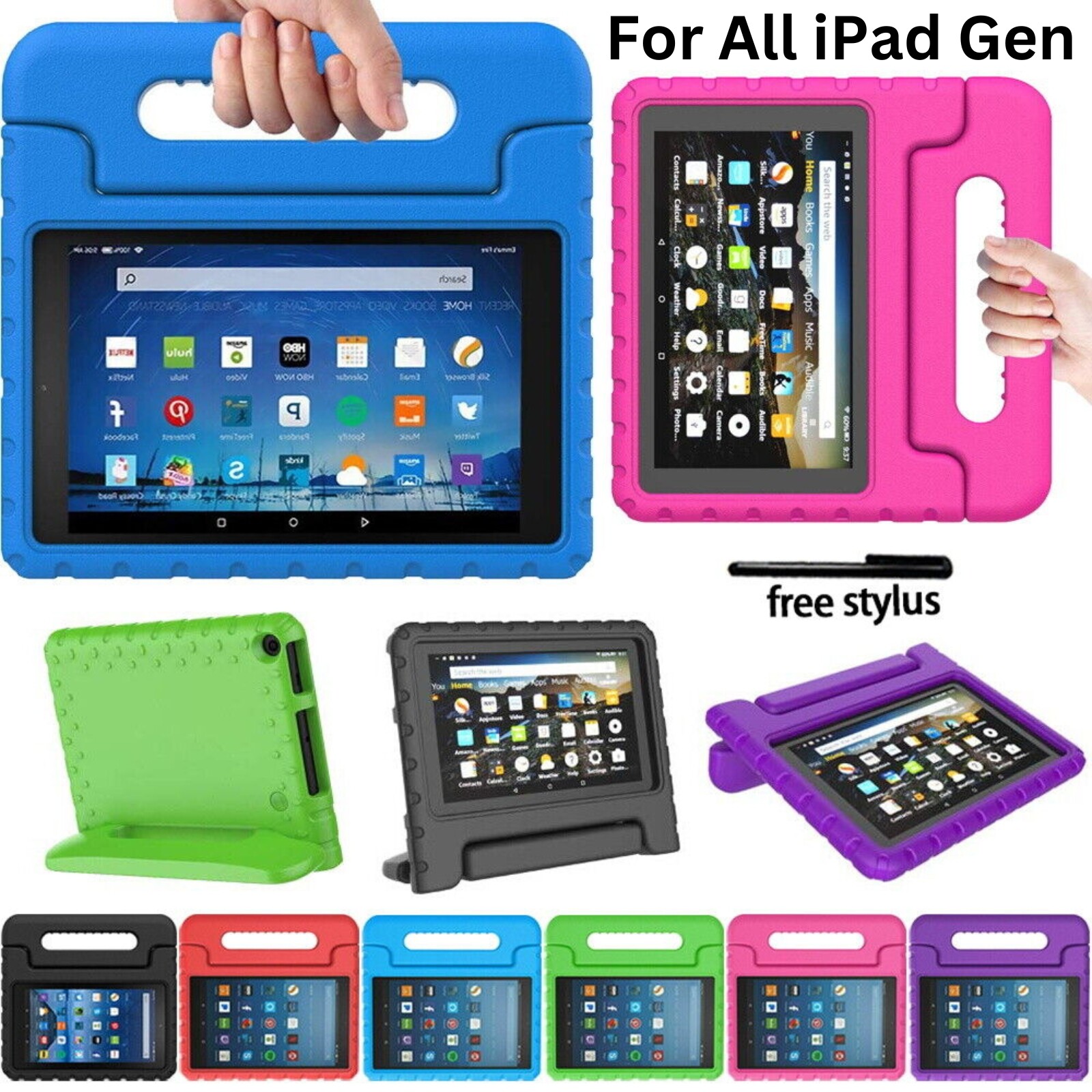 Kids Shockproof Heavy Duty Tough Case Cover For iPad 10th 9 8 7 6 5 Mini Air Pro