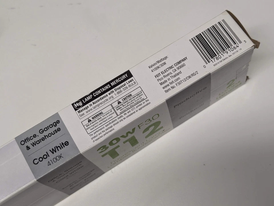 2-Pack Feit Electric 3ft. 30W T12 Fluorescent Linear Bulb Cool White - Image 3 of 3