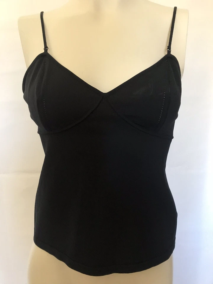AKRIS Punto Tank Top Blue Stretch Viscose Spaghetti Straps Size US 8 FR 40 - Image 2 of 4