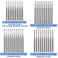 Dental Tungsten Carbide Burs FG Long Shank Friction Grip for High Speed 21mm