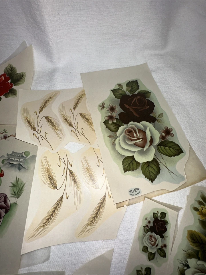 Lote de transferencia de calcomanías de cerámica vintage NOS #06 Foto 3 de 4