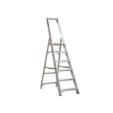 Aluminium Step Ladder 6-Tread Industrial Wide Platform High Safety Rail