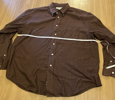 Men's Turnbury Maroon Red Long Sleeve Dress Shirt XL X-Large | eBay