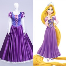 Adult Rapunzel Outfit Fancy Dress Cosplay Costume Princess Fairytale Tangled