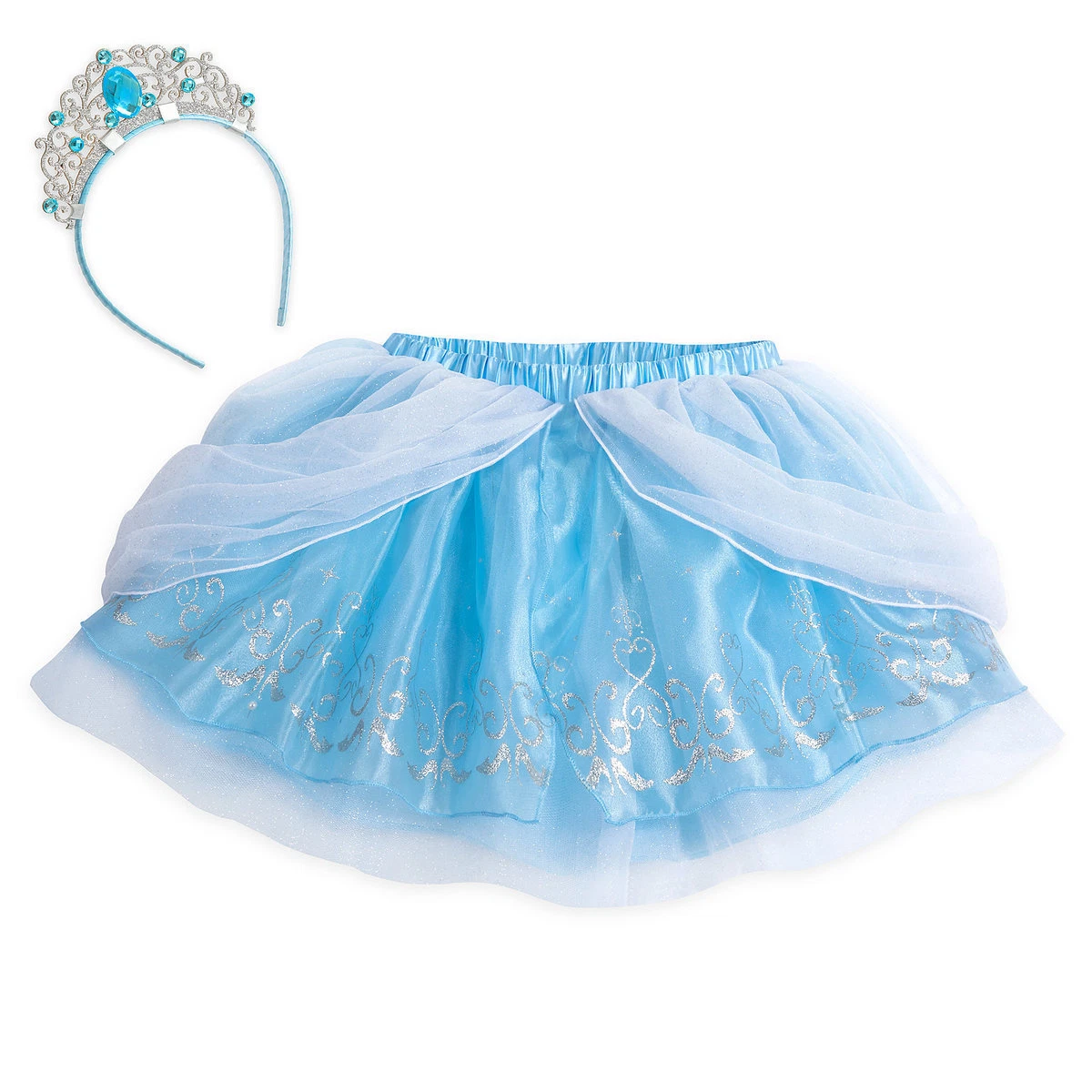 Disney Authentic Cinderella Tutu Set w Headband Tweens Size 9 10 11 12 13 14