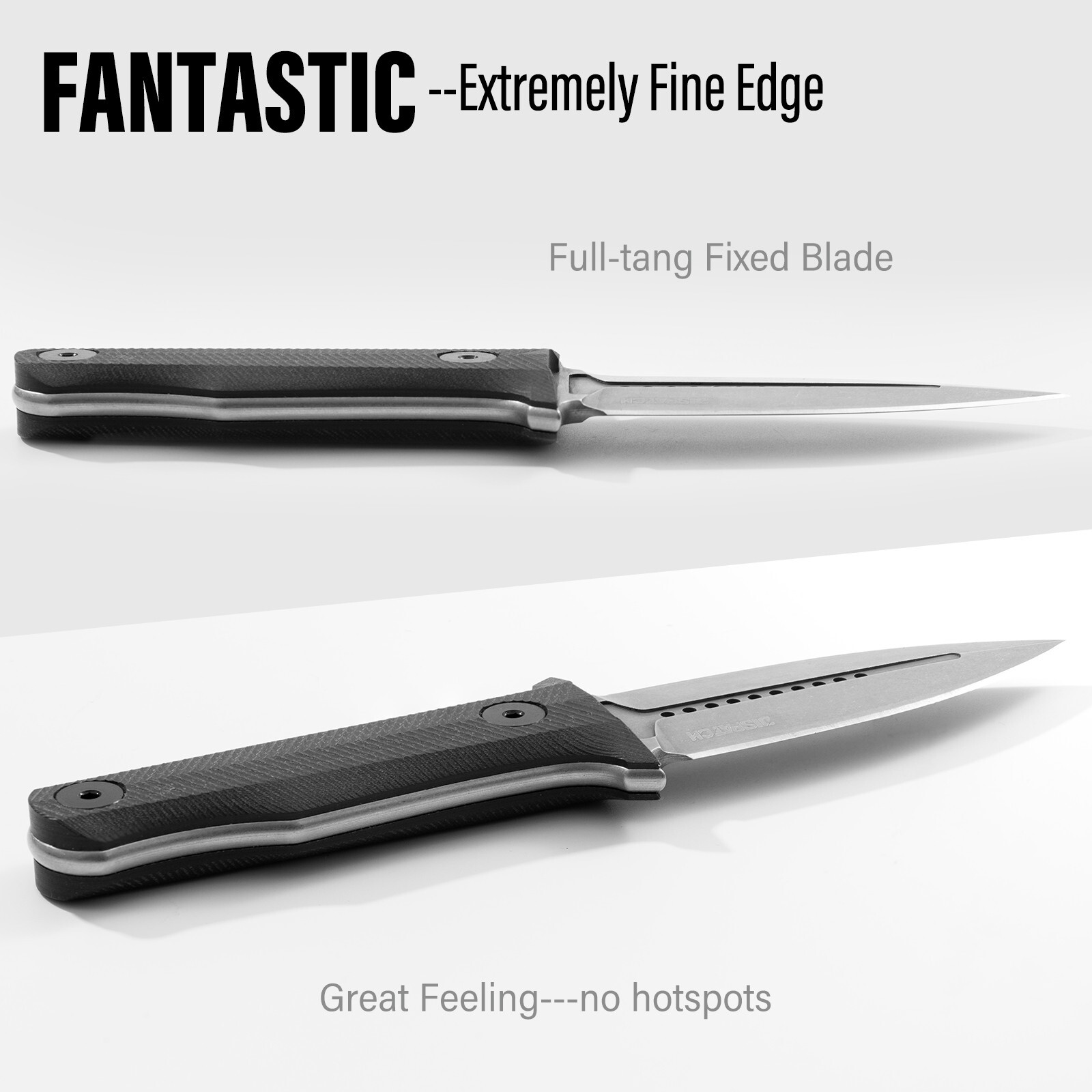 Dispatch8CR13MOV Double Edge Combat Knife 8"Full Tang w/ Kydex Sheath&G10 Handle