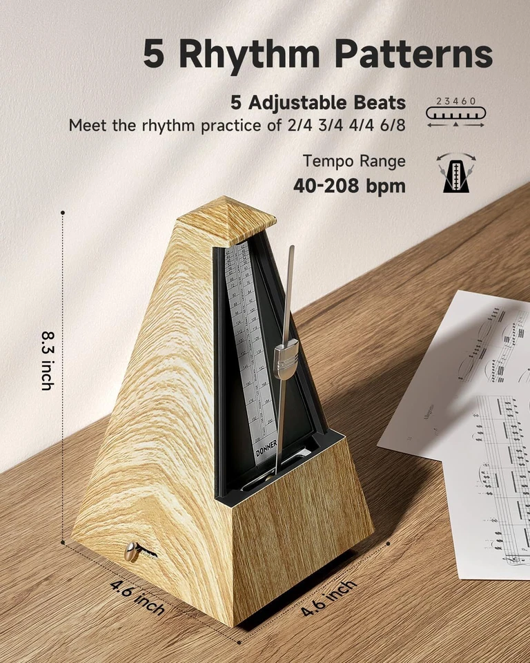 Donner Mechanical Metronome for Piano Guitar Drum Track Beat Tempo Loud Sound - Image 2 of 4