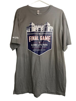 2019 Texas Rangers Final Game Globe Life Park T Shirt 9/29/2019 XL MLB  Baseball
