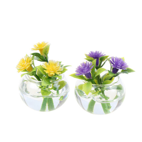 1:12 Dollhouse Miniature Simulation Hydroponic Glass Plant Potted Flowers Mo`yk - Photo 1/9