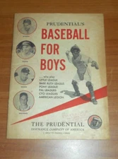 1955 Booklet Baseball for Boys - Prudential Insurance - Baltimore MD Branch