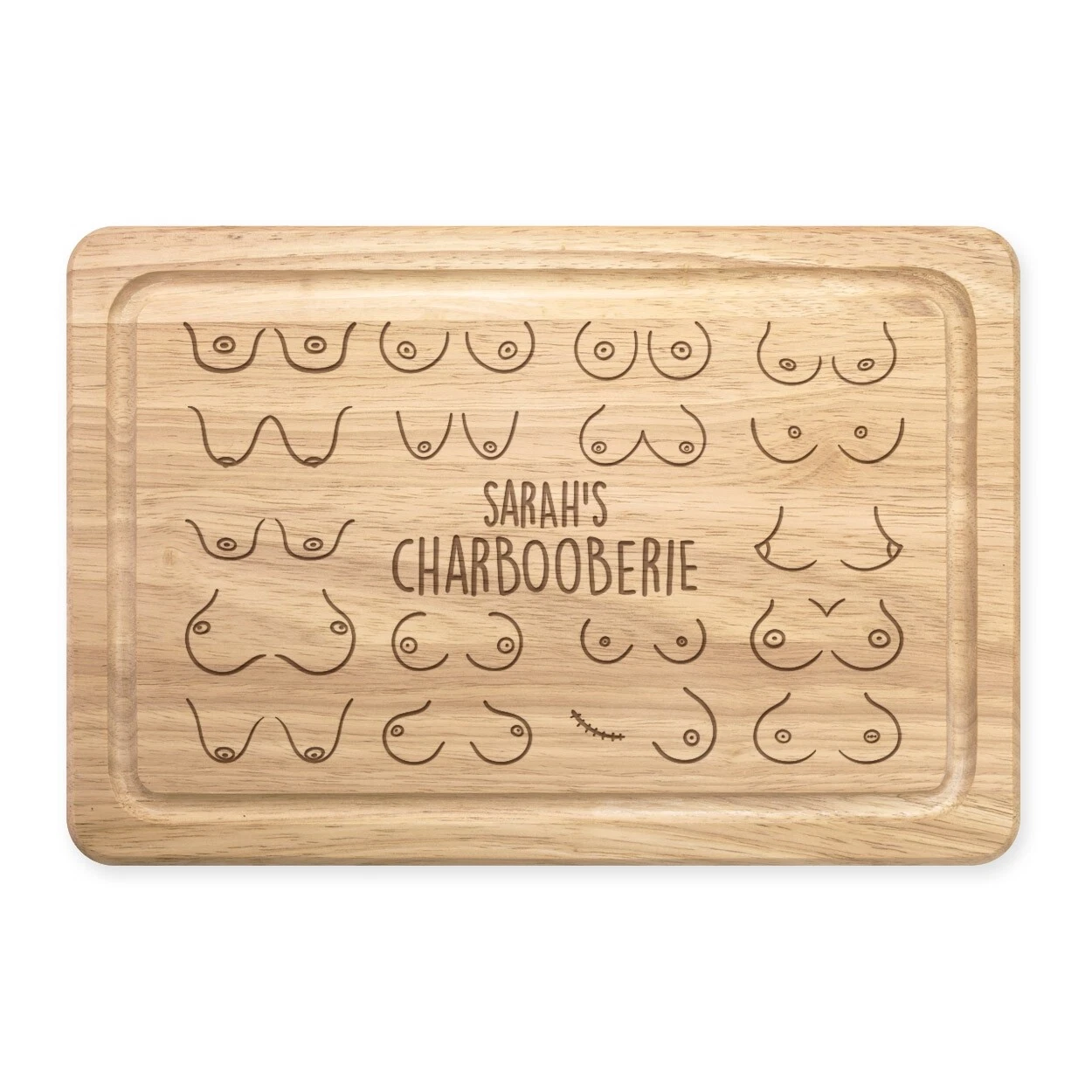 Custom Charbooberie Charcuterie Rectangular Cheese Chopping Board Boobs