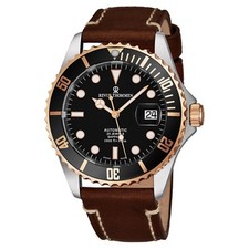 Revue Thommen Men's Diver Black Dial Light Leather Automatic Watch 17571.2557