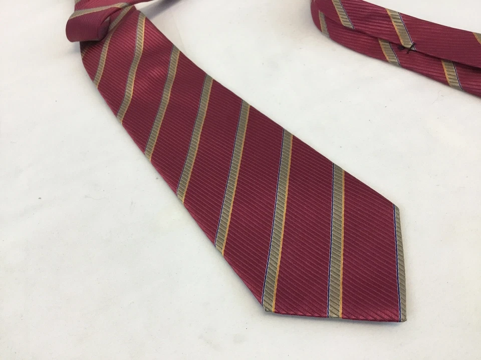 Corbata cuello Holland & Sherry 3,5” rosa a rayas verticales 100 % seda EE. UU. Como nueva YGI Foto 3 de 4