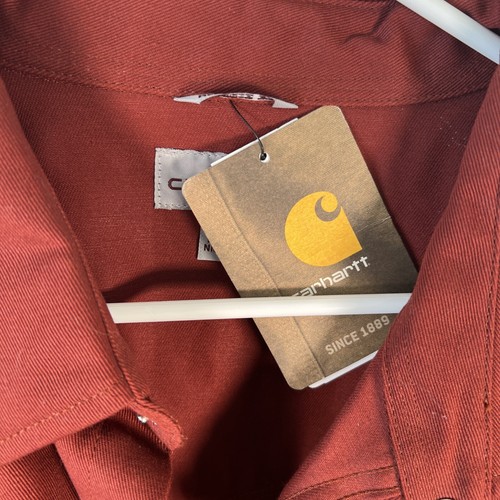 NEW Carhartt Men's 2XL XXL Work Shirt Long Sleeve Red Snap Front Collared - Picture 3 of 7
