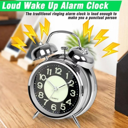 Super Loud Alarm Clock For Heavy Sleepers Adults Bell Silent Retro η D9T9 Y C6T7 - Picture 6 of 10