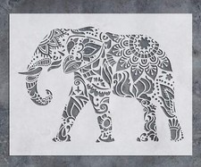 Elephant Mandala Tribal Stencil Template Reusable for Wall Art, Jungle DIY Craft