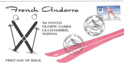 Sports  Comm/FDC  - French Andorra - Winter Olympics Norway - 1994 (SP56)