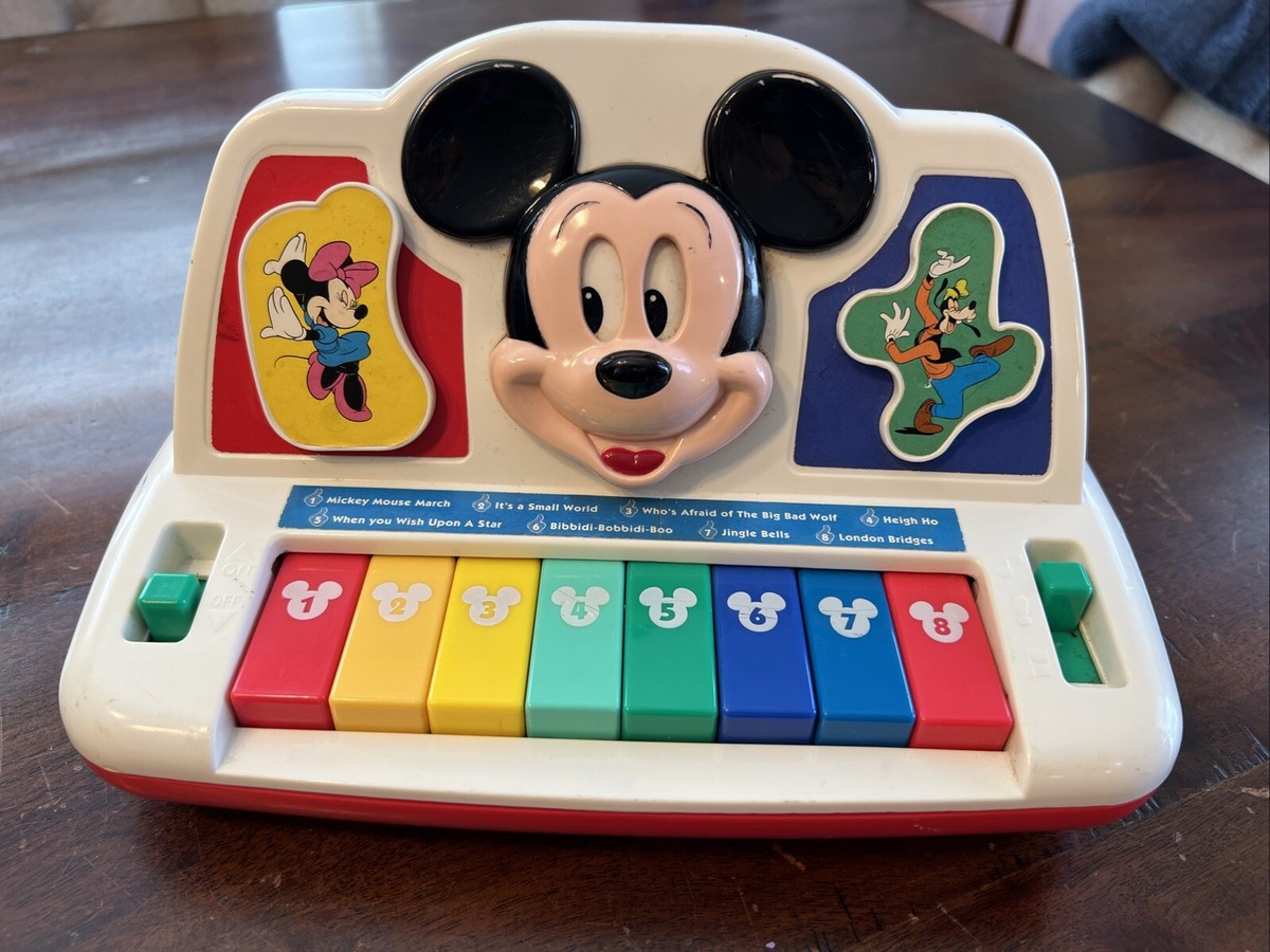 Vintage 1970's Disney Mickey Mouse Musical Player Piano Working