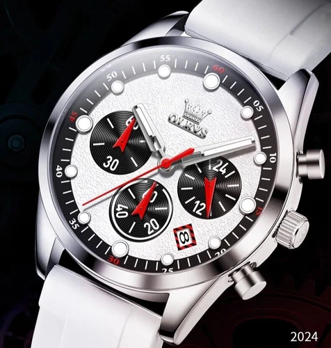 Waterproof Quartz Business Luminous Watch Men Luxury OLEVS Date Strap Men's - Picture 6 of 17