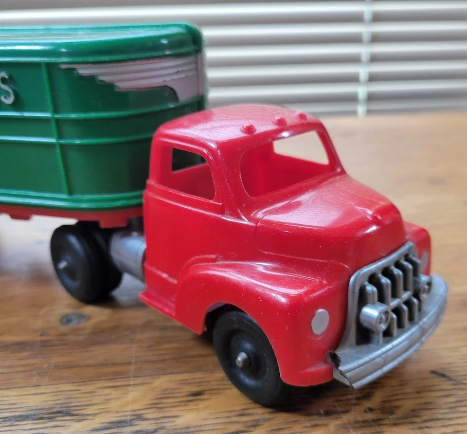 1950's Hubley Kiddie Toy #352 MOTOR EXPRESS Tractor and Trailer ...Nice  READ! - Image 3 of 4