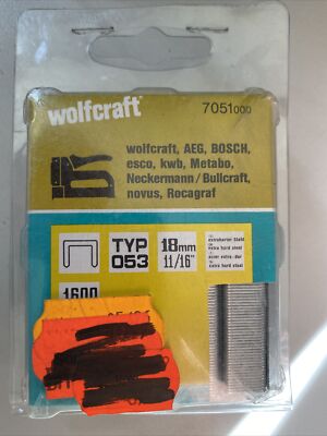 Klammern Tacker  Wolfcraft   18mm     1600 Stück   Rücken 11,4mm
