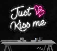 Just Kiss me LED Neon Sign 23"L x 17"H LF148