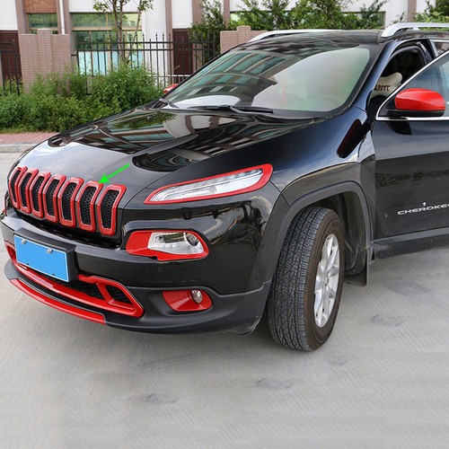 Front Grille Insert Grill Frame Cover Trim fit Jeep Cherokee 2014 15 16 17 18 - Picture 4 of 8