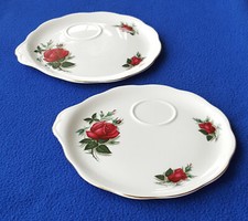 Two Richmond Bone China Buffet/Sandwich Saucers Luncheon Plate Rose Pattern 8.5"