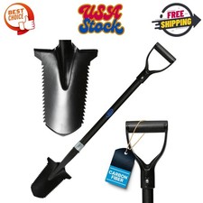 Carbon Metal Detecting Shovel Digging Tool w Double Serrated Blade   Lightweight