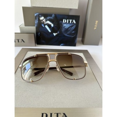 DITA MACH-FIVE DRX-2087-I GLD BRN BRUSHED WHITE GOLD-BROWN