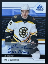 2018-19 Upper Deck SP Game Used Blue Auto Jake DeBrusk #6 Auto Go Bruins Boston